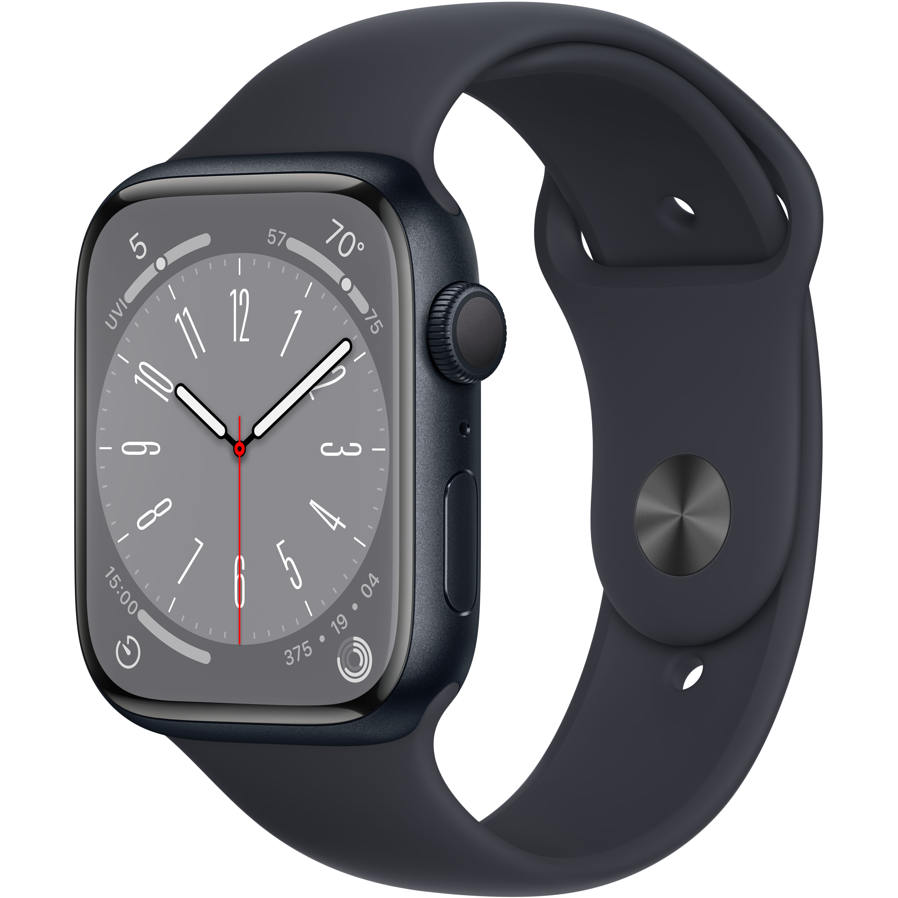 Apple Watch Series 8 GPS, 45mm, Midnight, Midnight Sport Band 