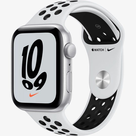 Apple Watch Nike SE GPS, 44mm, Silver, Pure Platinum/Black Nike