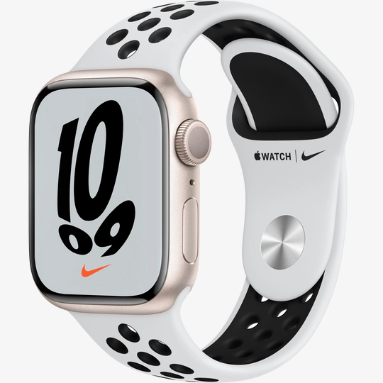 Apple Watch Nike Series 7 GPS, 41mm, Starlight, Pure Platinum