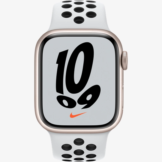 Apple Watch Nike Series 7 GPS, 41mm, Starlight, Pure Platinum