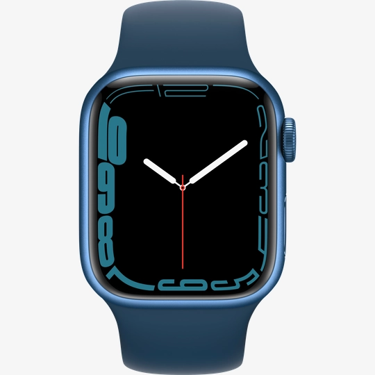 Apple Watch Series 7 GPS, 41mm, Blue, Abyss Blue Sport Band purchase: price  MKN13RB/A, installments - iSpace