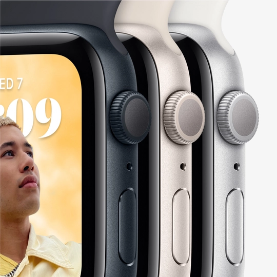 Apple Watch SE GPS Gen.2, 44мм, Серебристый, Спортивный ремешок